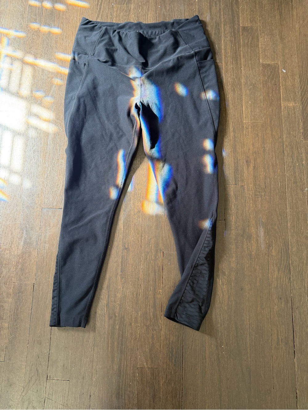 Black Leggings with Side Mesh Panels
